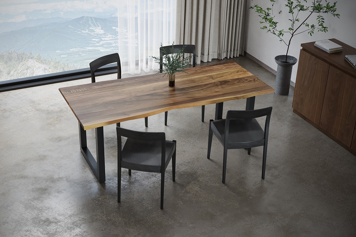 WILDWOOD LIVE EDGE DINING TABLE W 160cm × D 90~70cm